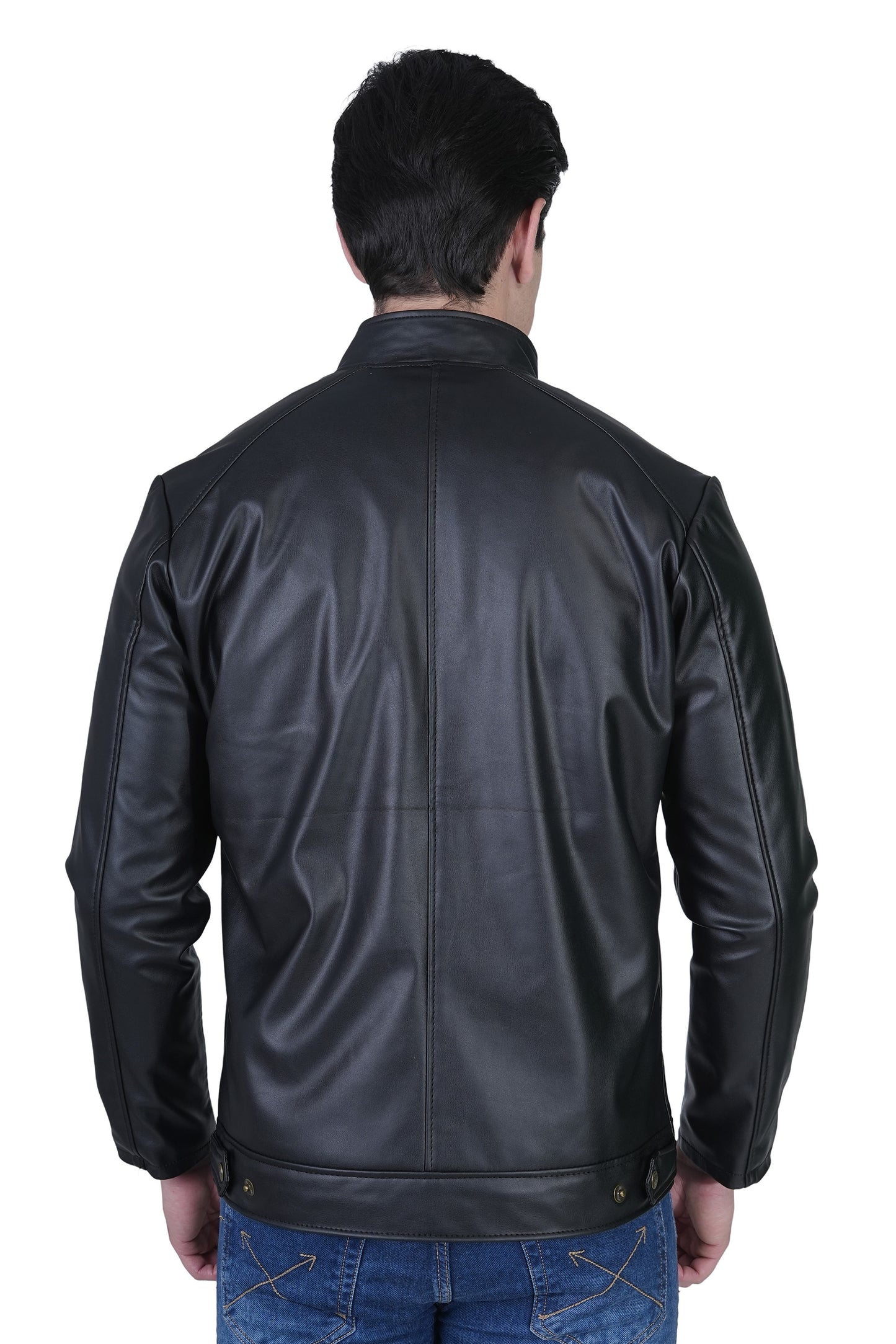 Bold Union Men's Faux Leather Plain Casual Jacket