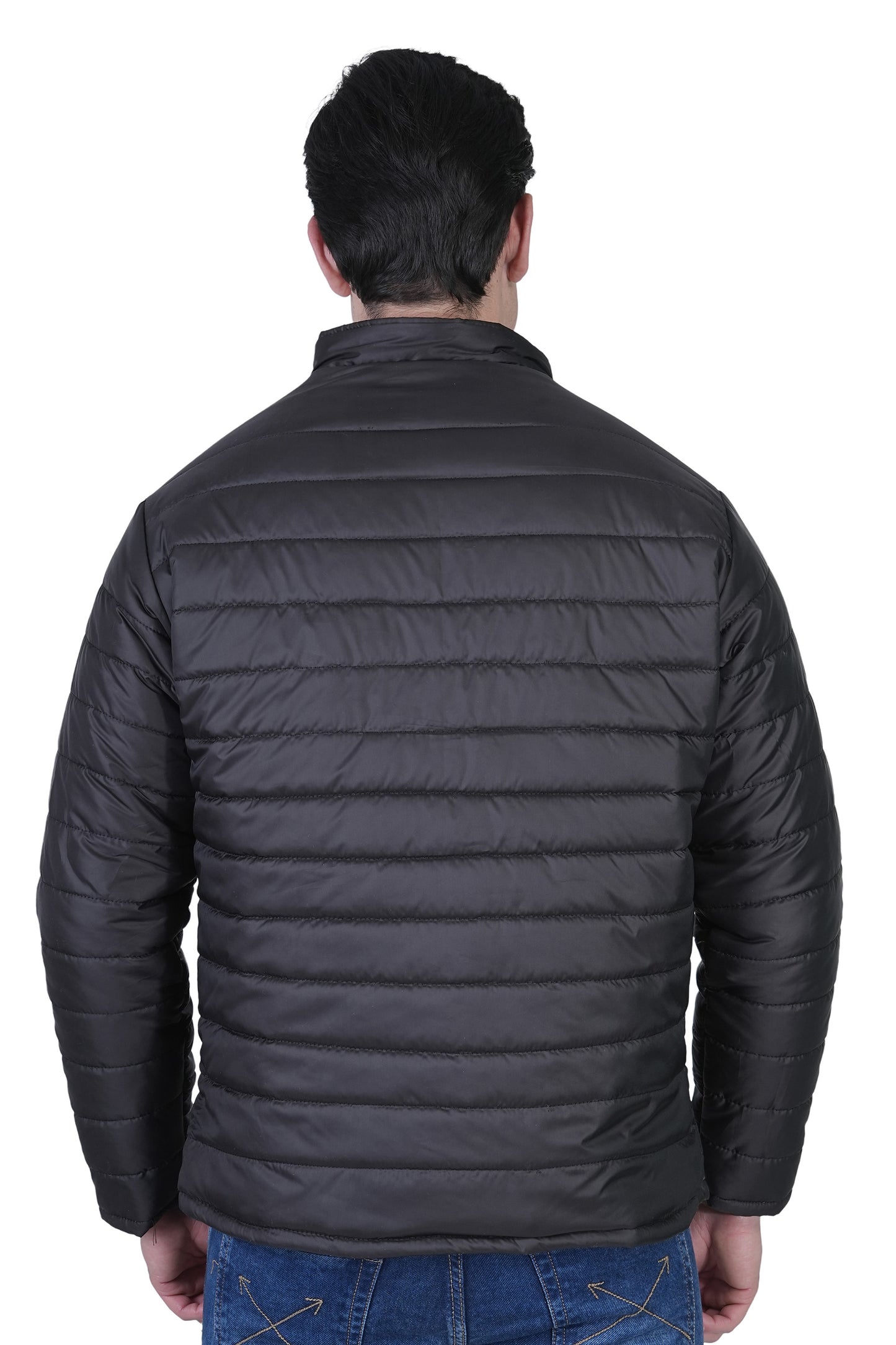 Bold Union Men's Black Quilted Puffer Jacket, Lightweight Winter Nylon,