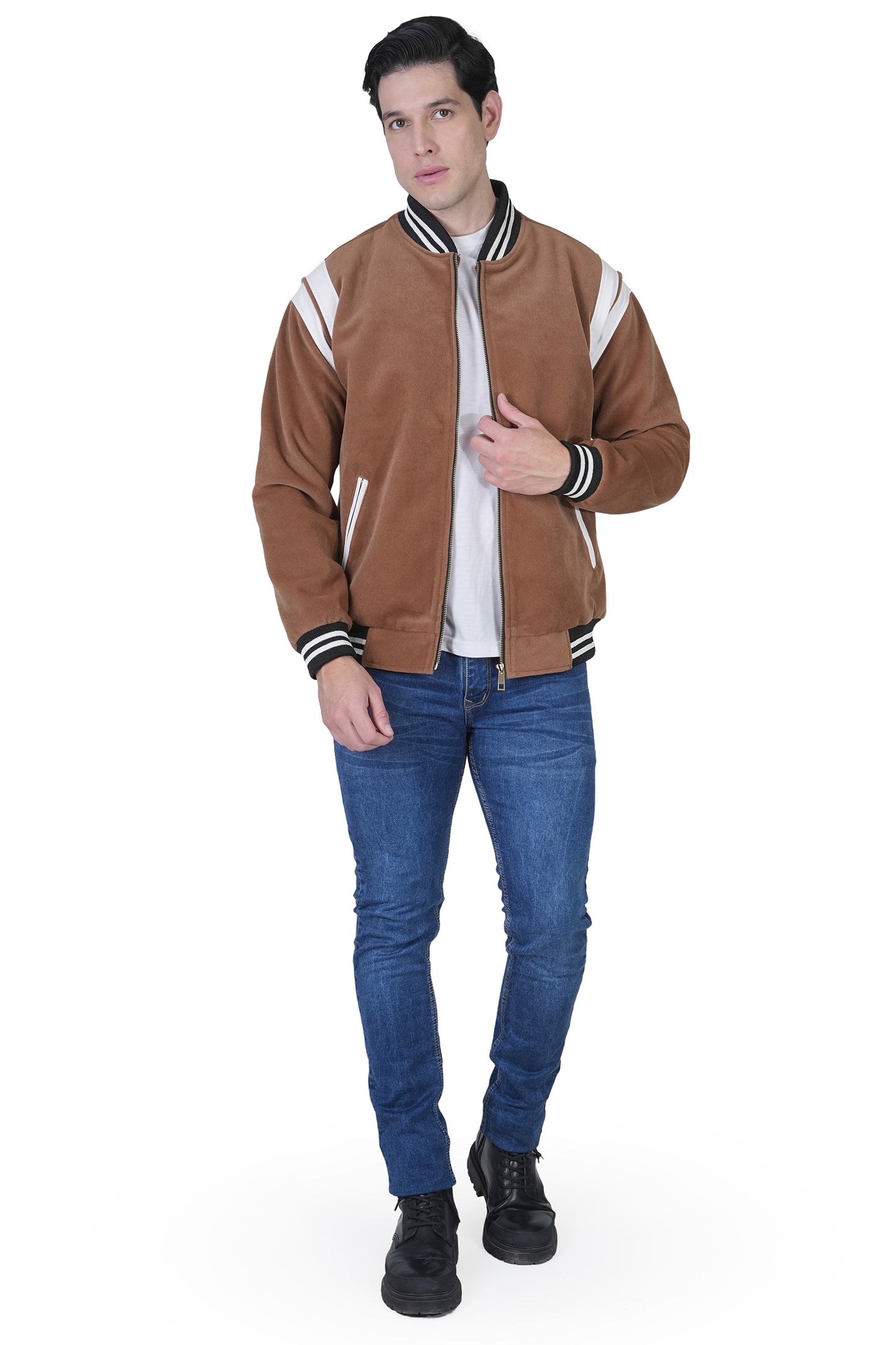 Bold Union Men's Casual Bomber Velvet Jacket