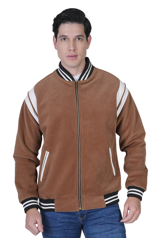 Bold Union Men's Casual Bomber Velvet Jacket