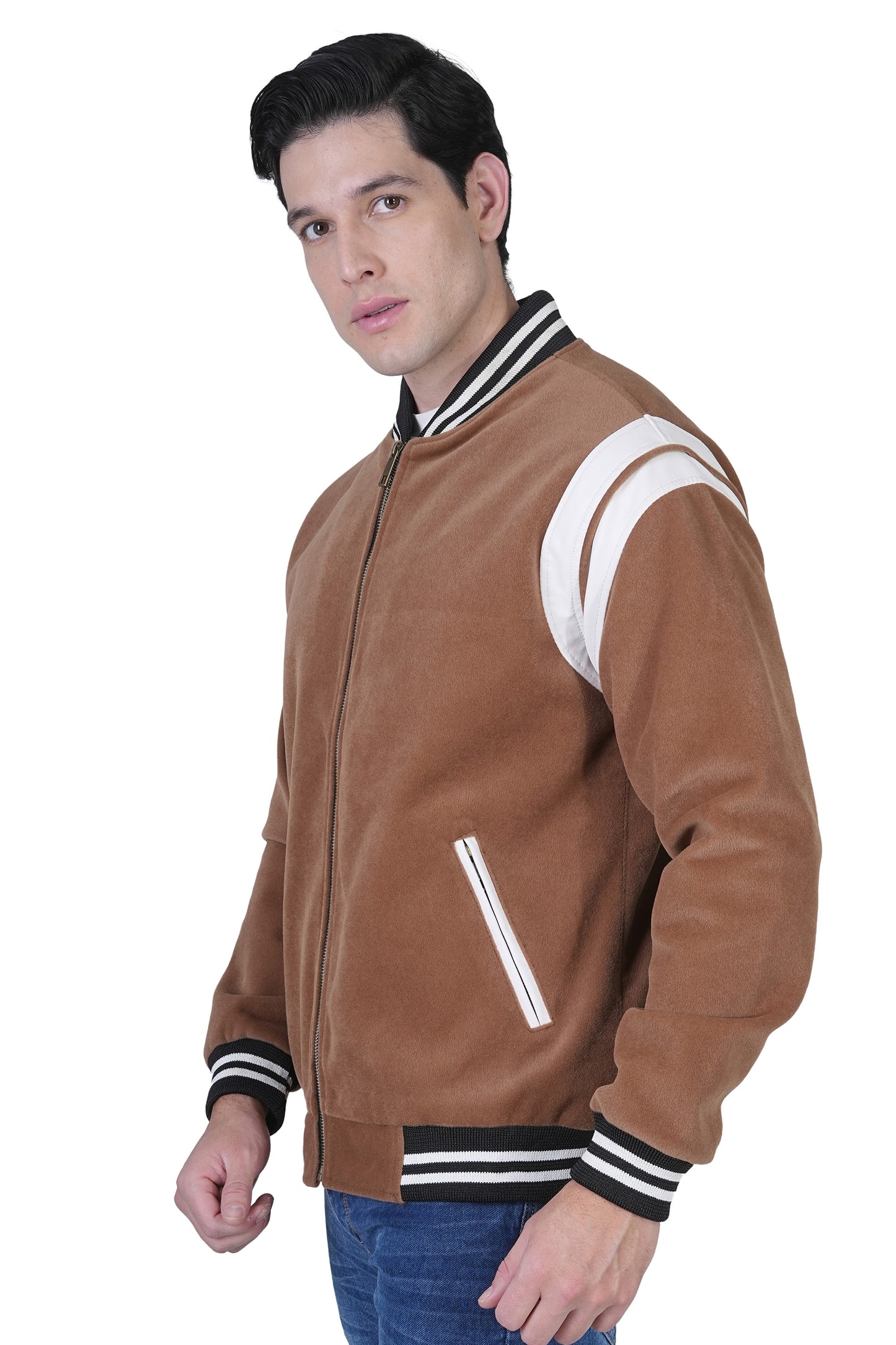 Bold Union Men's Casual Bomber Velvet Jacket