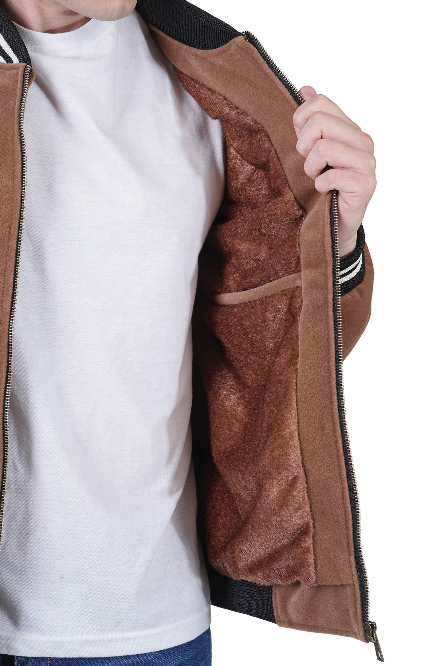 Bold Union Men's Casual Bomber Velvet Jacket
