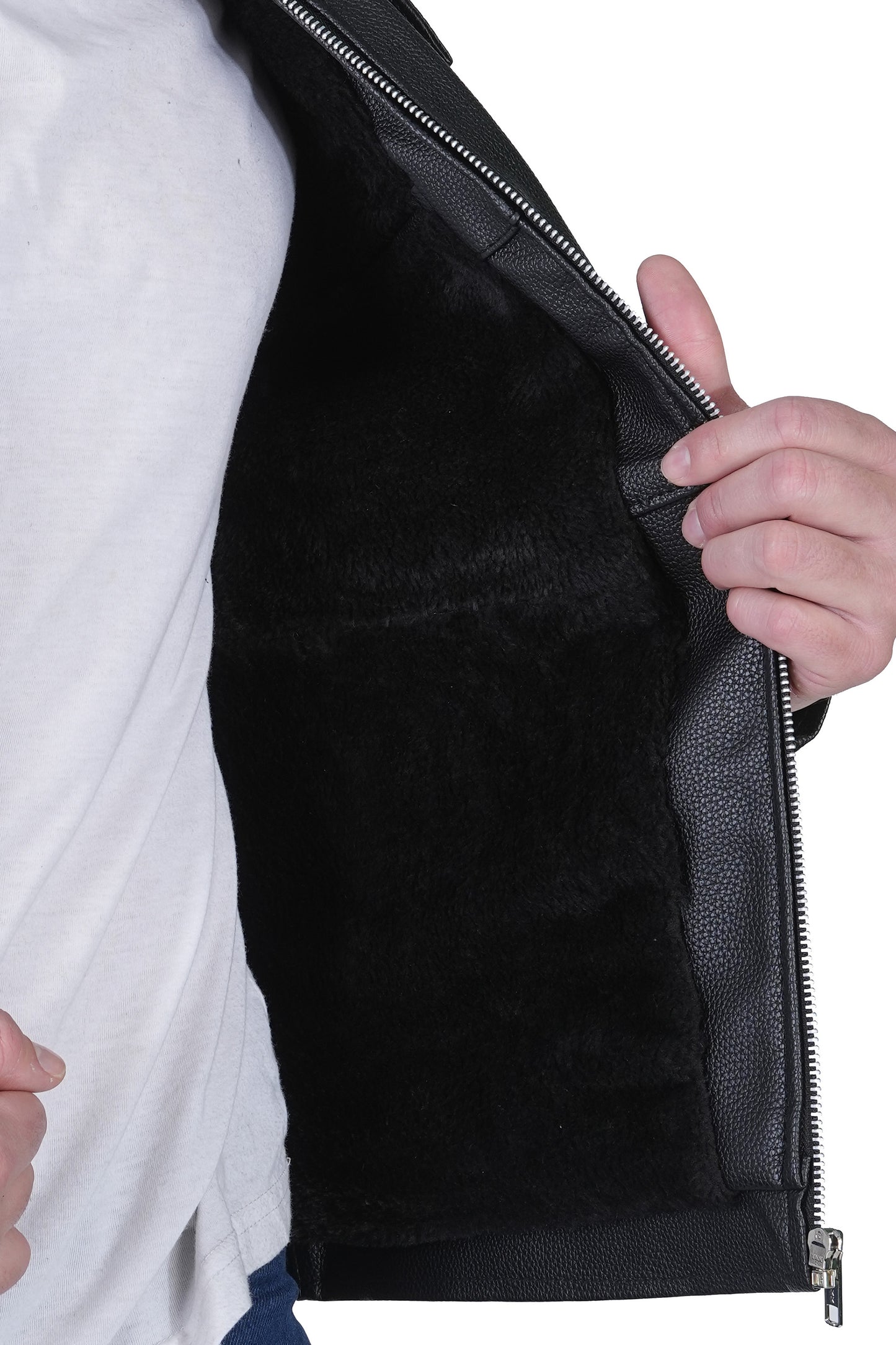 Bold Union Men's Solid Black Faux Leather Jacket