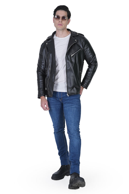Bold Union Mens Solid Biker Jacket