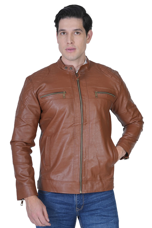 Bold Union Biker Brown Jacket for Men