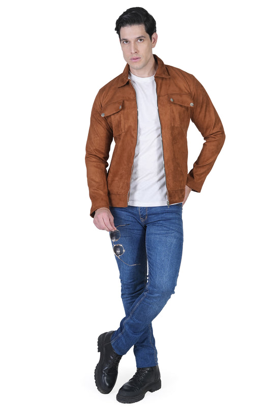 Bold Union Men's Brown Faux Suede Jacket