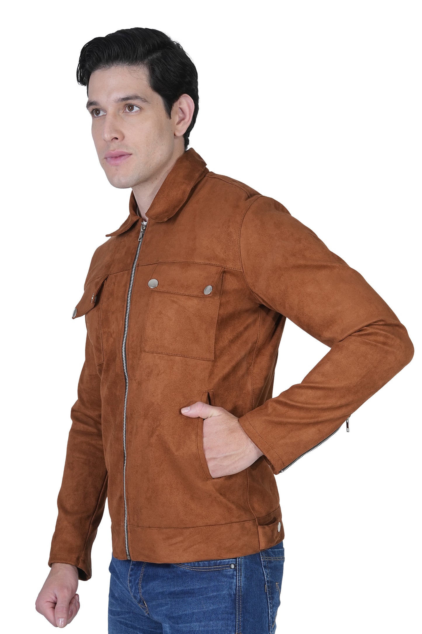 Bold Union Men's Brown Faux Suede Jacket