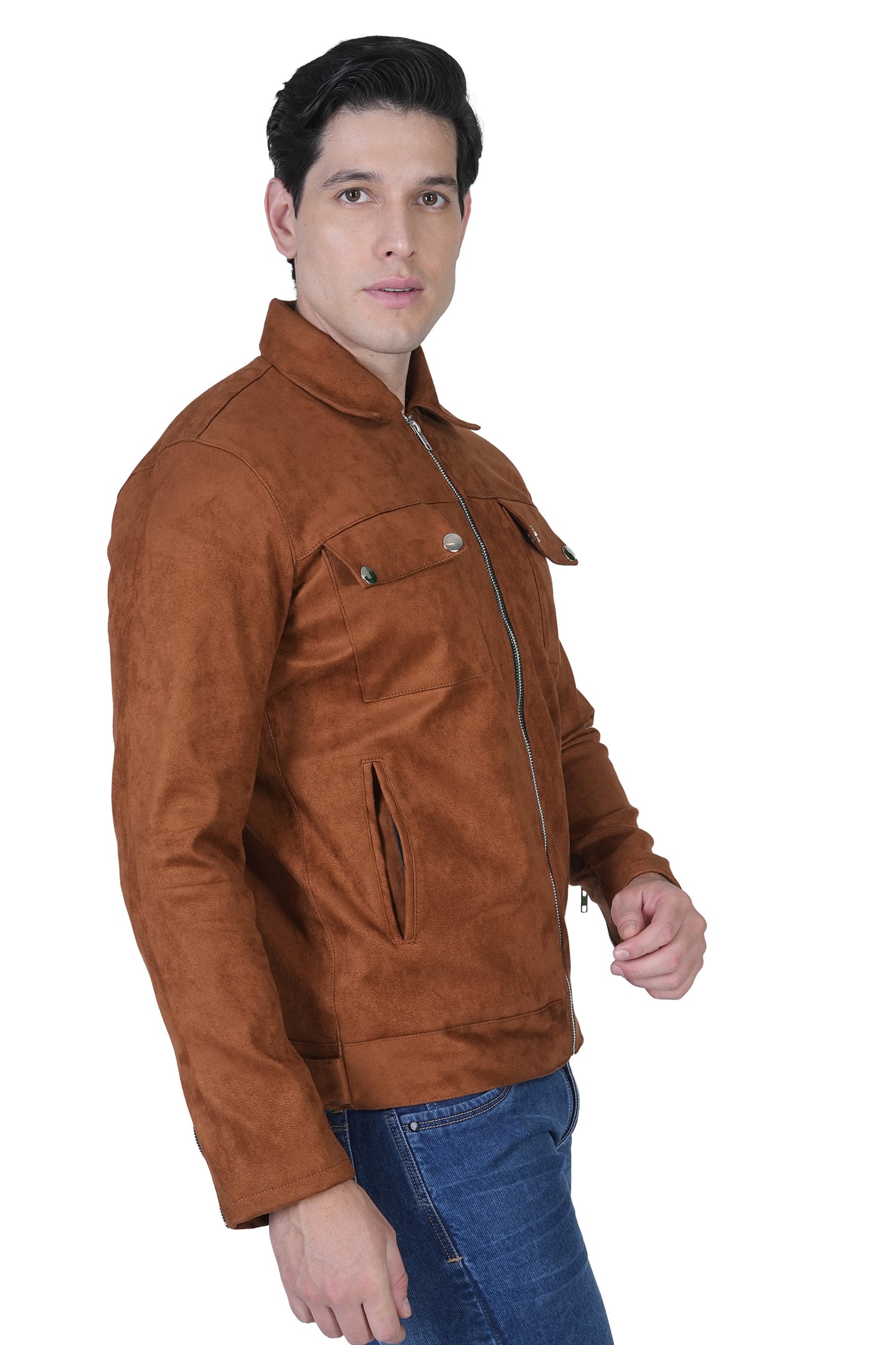 Bold Union Men's Brown Faux Suede Jacket