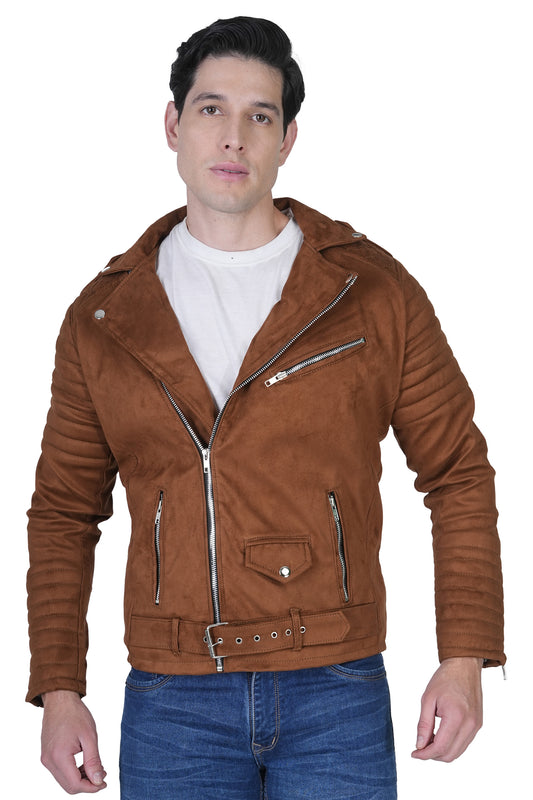 Bold Union Men's Brown Suede Biker Jacket