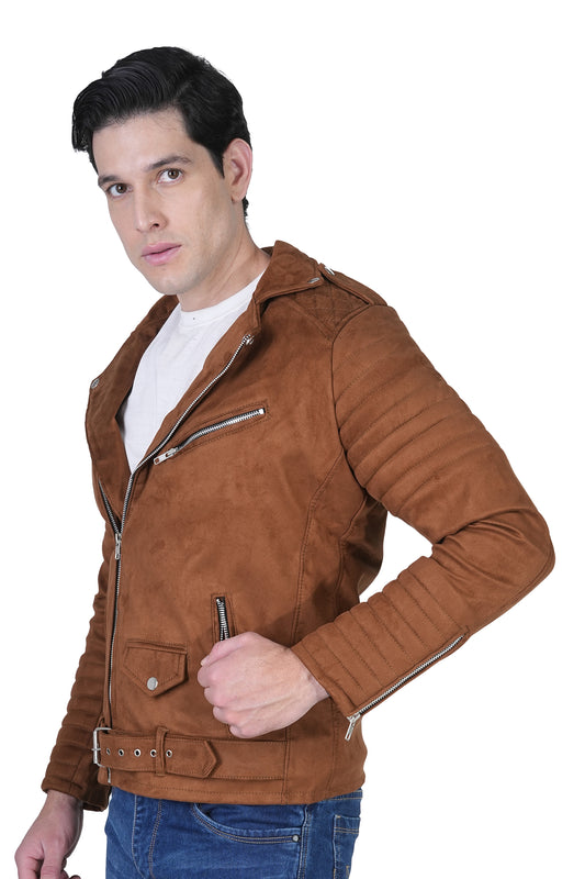 Bold Union Men's Brown Suede Biker Jacket