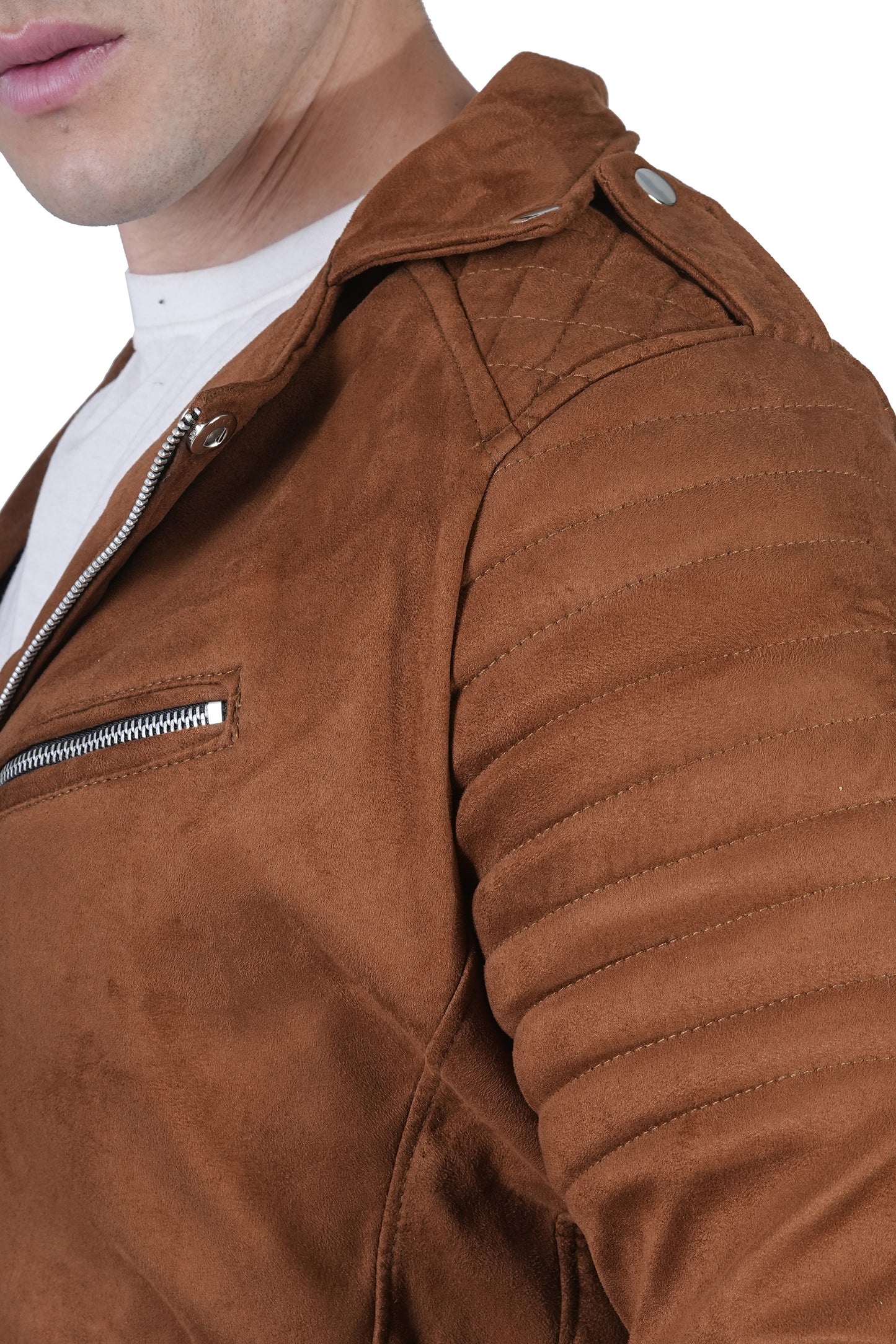 Bold Union Men's Brown Suede Biker Jacket