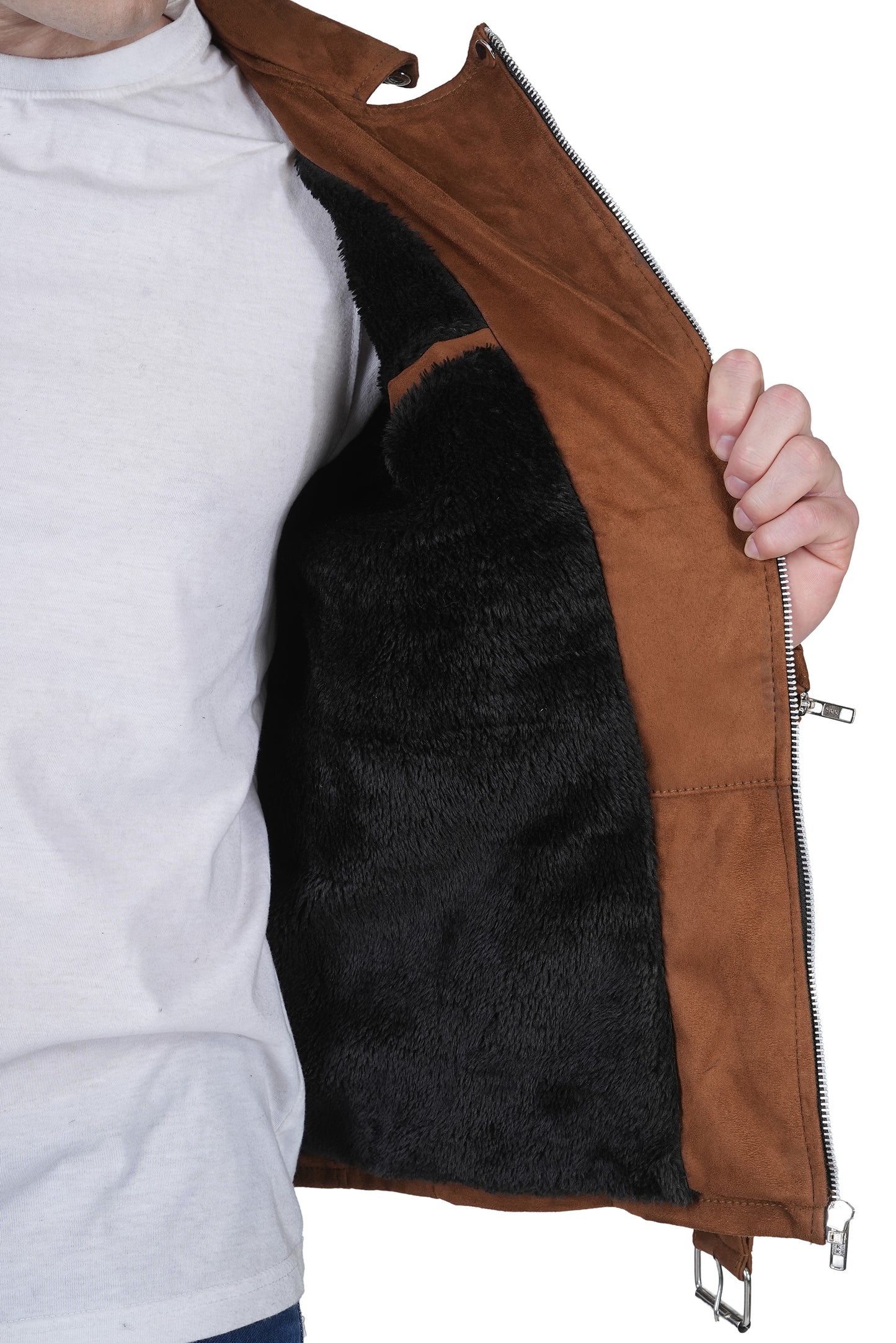 Bold Union Men's Brown Suede Biker Jacket