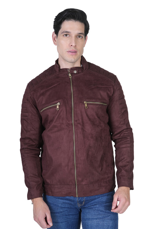 Bold Union Men's Suede Coffee Brown Biker Jacket