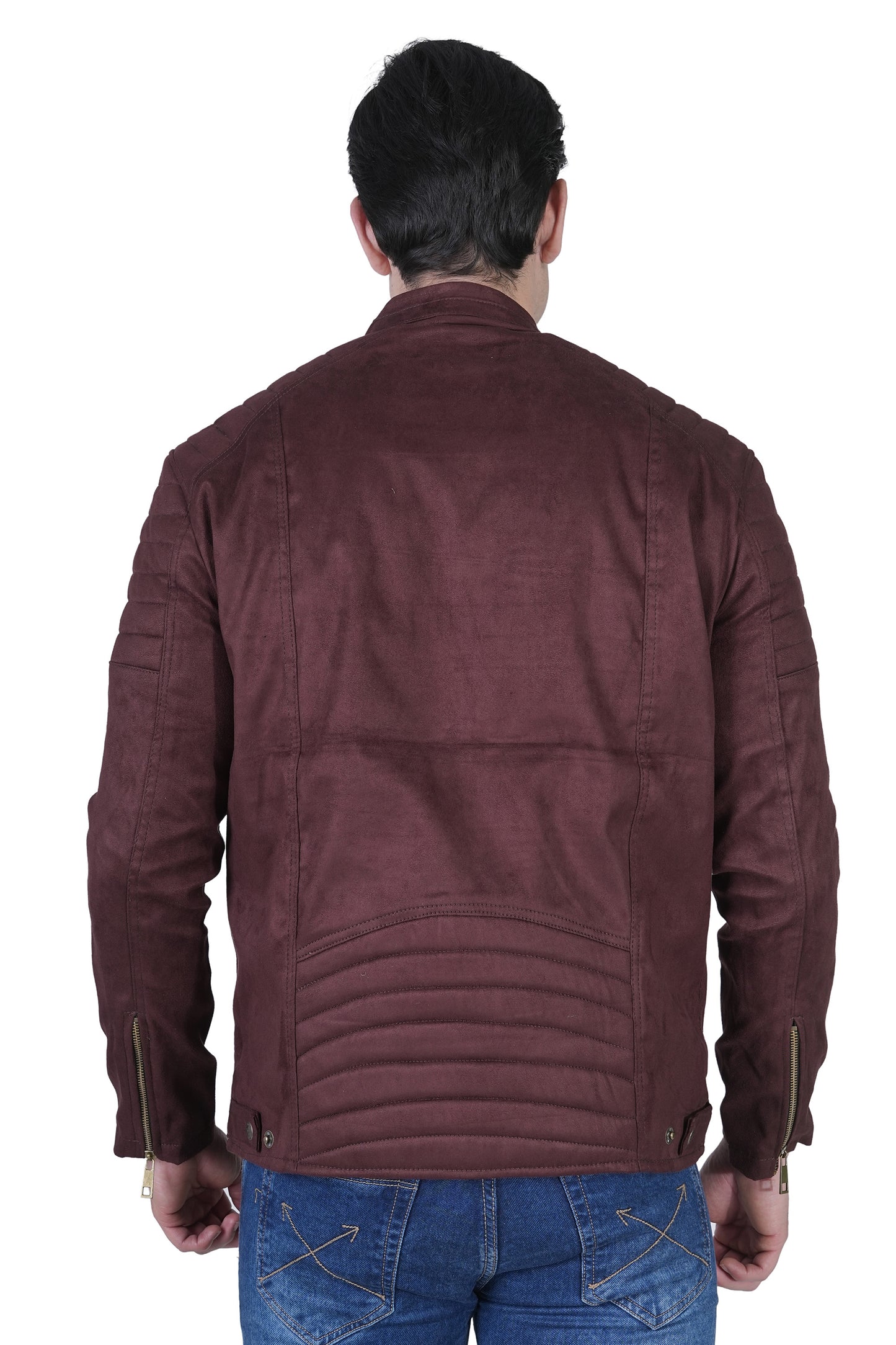 Bold Union Men's Suede Coffee Brown Biker Jacket