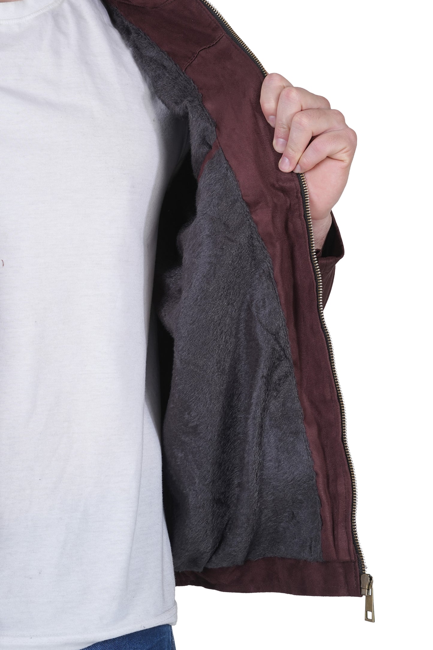 Bold Union Men's Suede Coffee Brown Biker Jacket