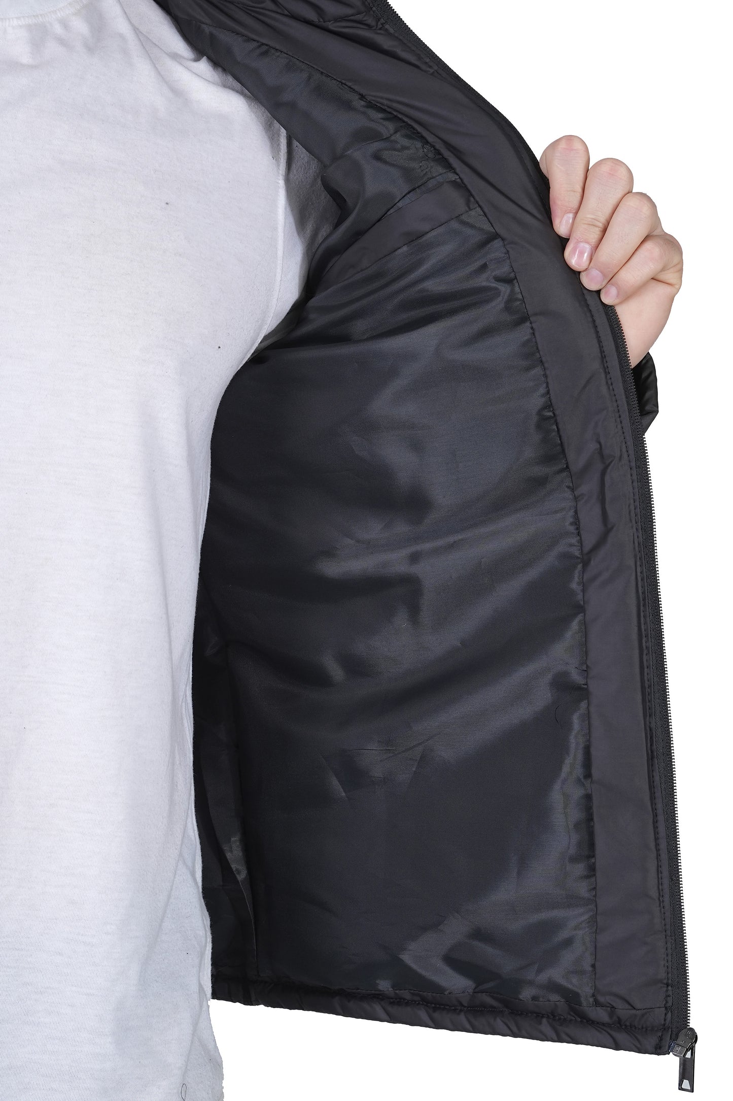 Bold Union Men's Black Quilted Puffer Jacket, Lightweight Winter Nylon,